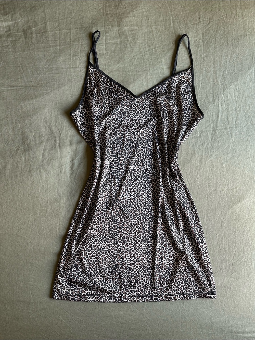 Frederick's of Hollywood Leopard Print Slip - Beige & Black